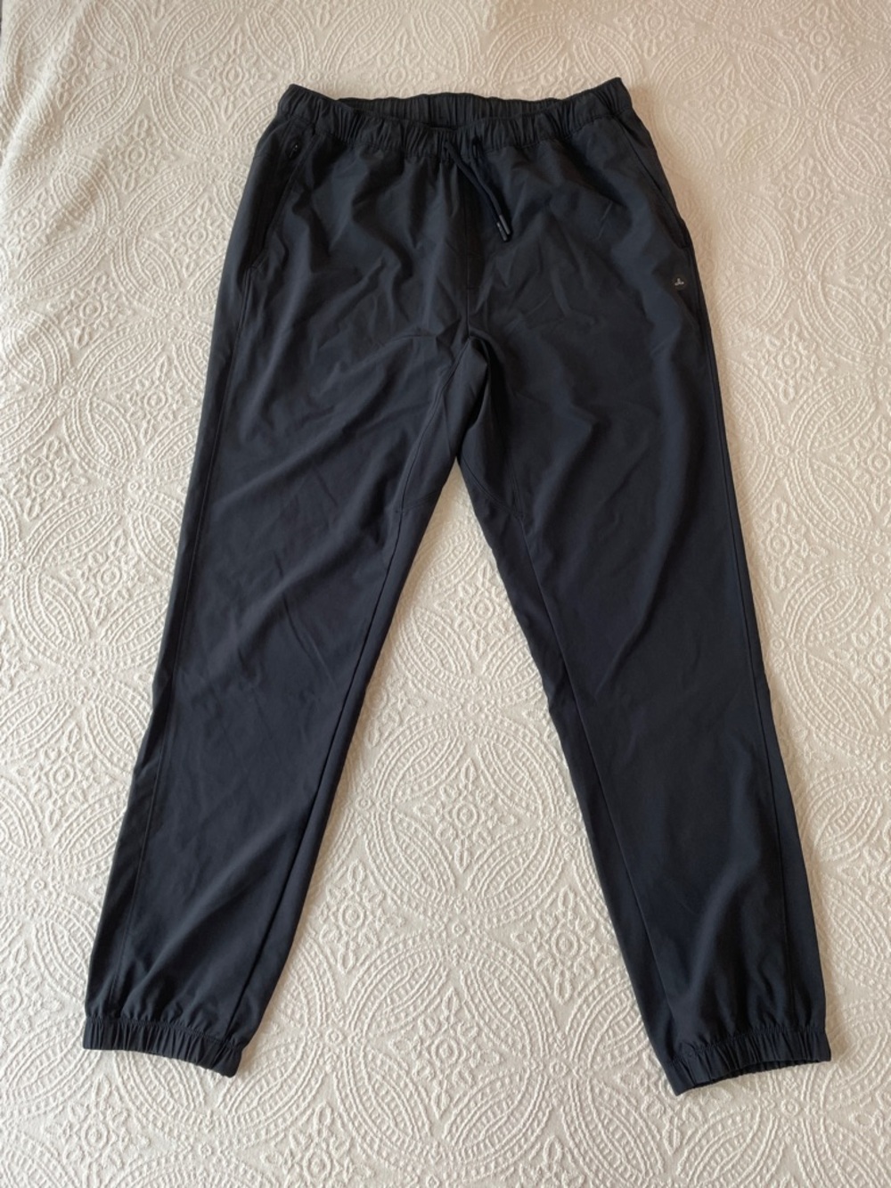 Prana Men's Black Elastic-Waist Athletic travel jogger Pants